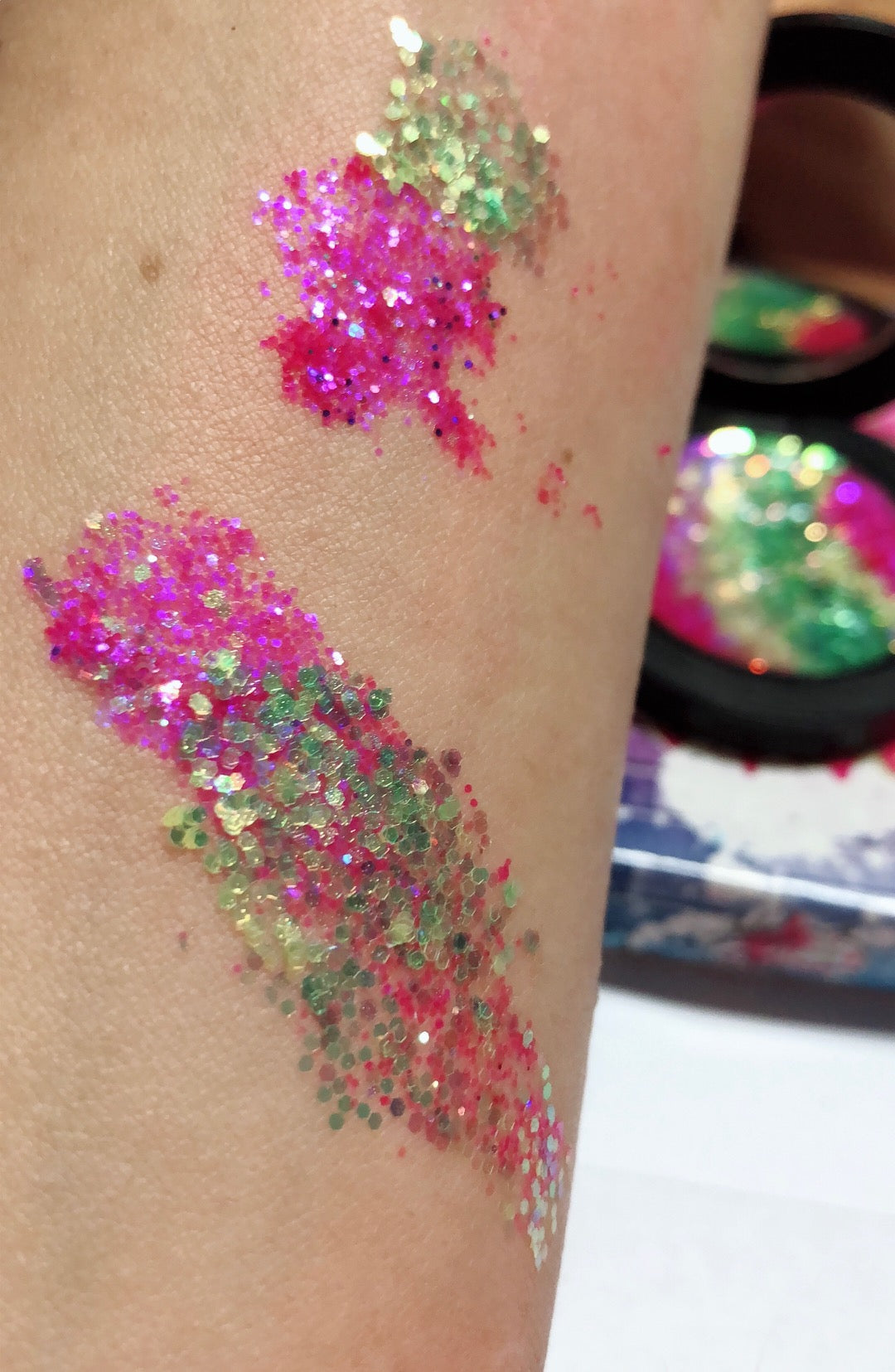 Inked Doll Cosmetics - *EDC (Electric Daisy Festival)* Metallic/Iridescent Duo Pressed Glitter!