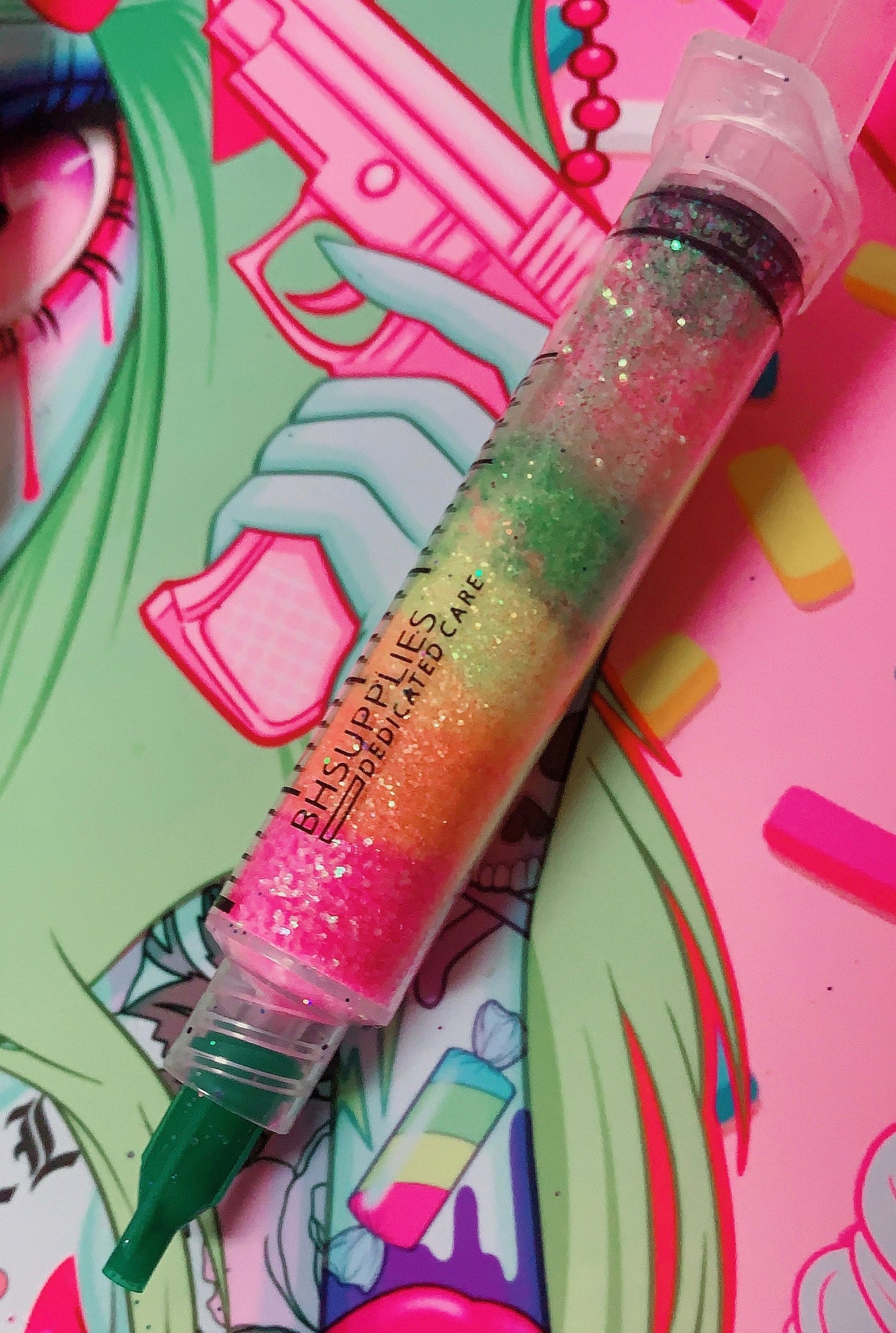 Inked Doll Cosmetics - DEEP TROPICS *UV* GlamDoll Glitter Syringe