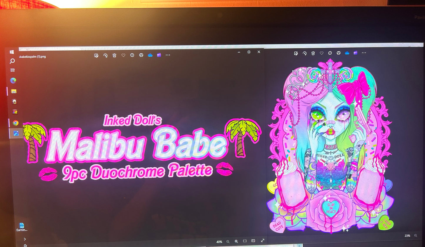 Inked Doll Cosmetics - “MALIBU BABE” 9 pc Duochrome Palette