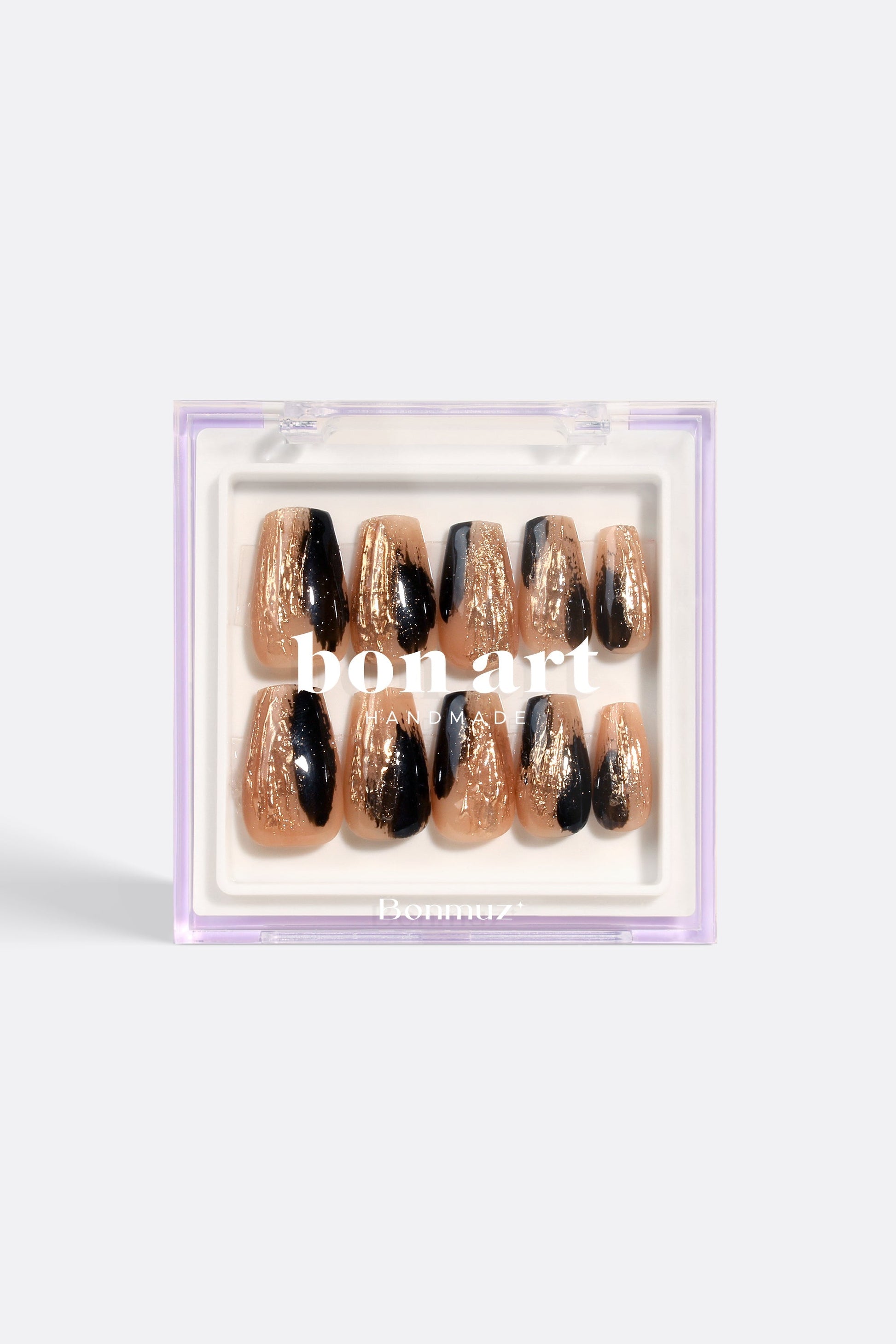 Bonmuz - Gilded Noir | Pro Handmade Gel Nails
