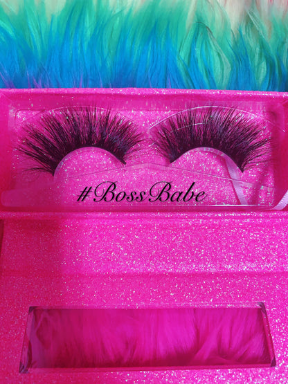 Inked Doll Cosmetics - #BOSSBABE 5D DreamDoll-LUXE Lash *PINK GLITTER* Glam Magnetic Case