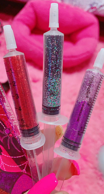 Inked Doll Cosmetics - *GLITTER SYRINGES* + FATAL VOWS LASH* DUO "Coffin Collections" GlamDoll Glitter