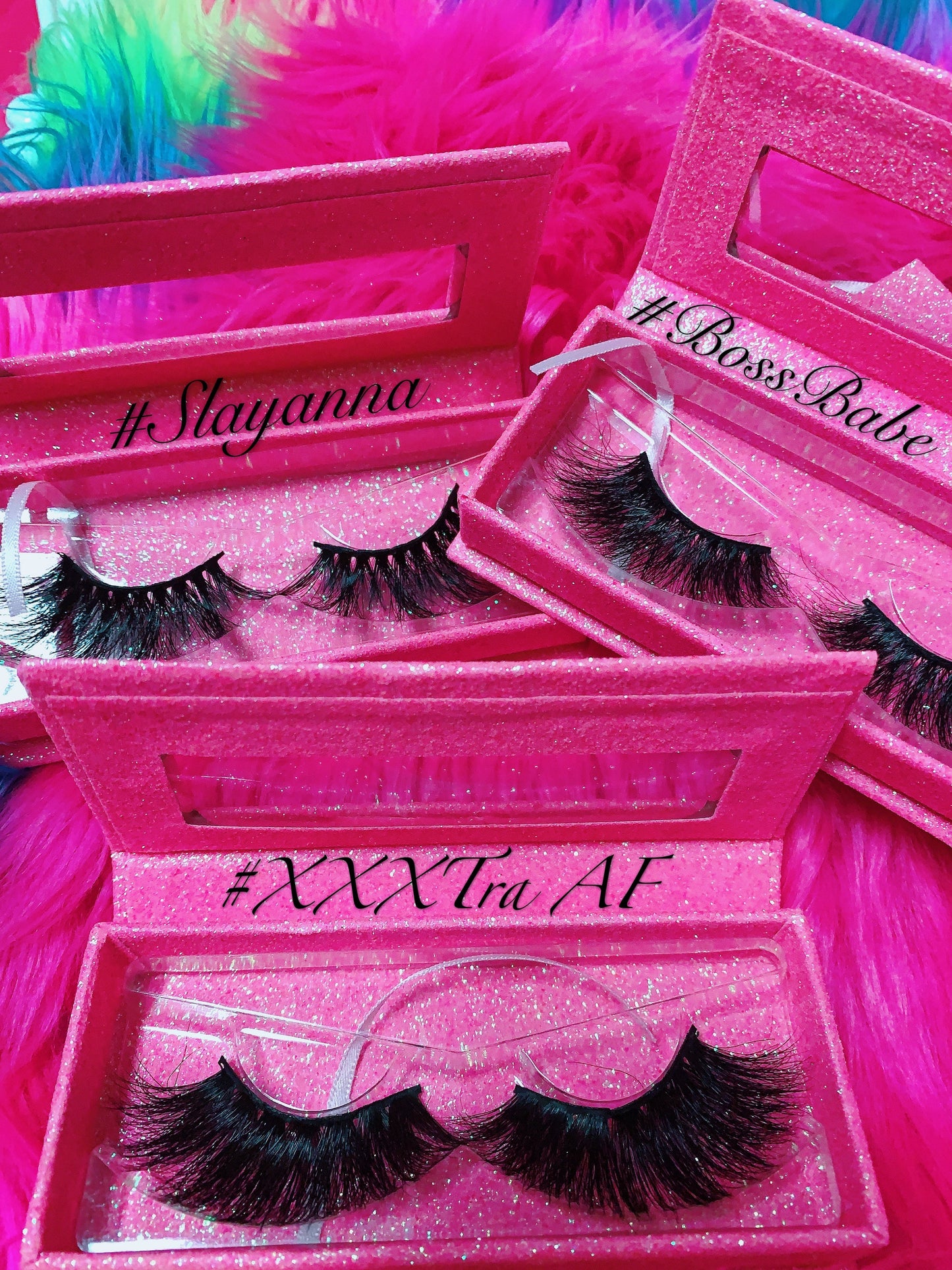 Inked Doll Cosmetics - #SLAYANNA 5D DreamDoll-LUXE Lash *PINK GLITTER* Glam MAGNET Case