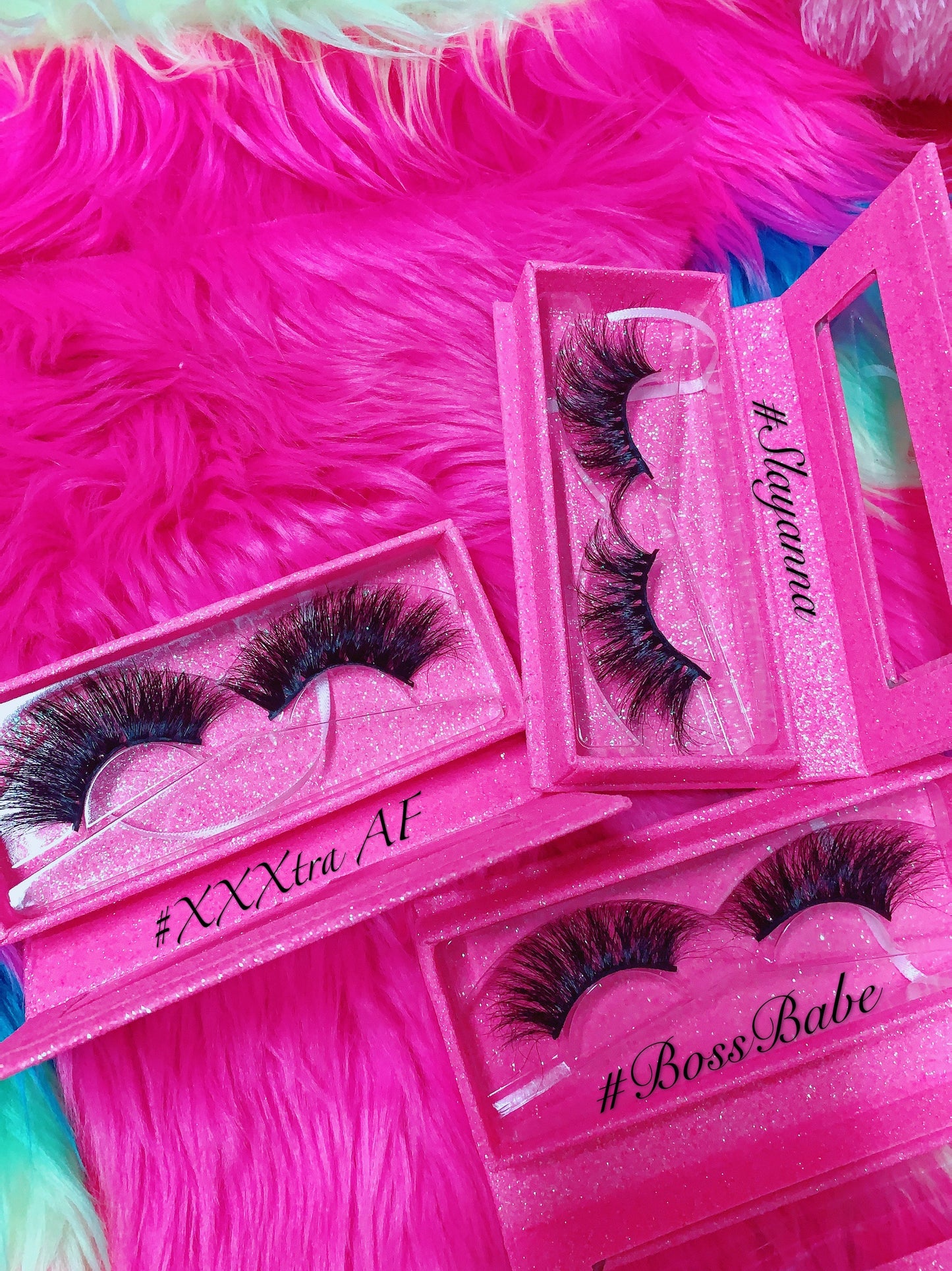 Inked Doll Cosmetics - #SLAYANNA 5D DreamDoll-LUXE Lash *PINK GLITTER* Glam MAGNET Case