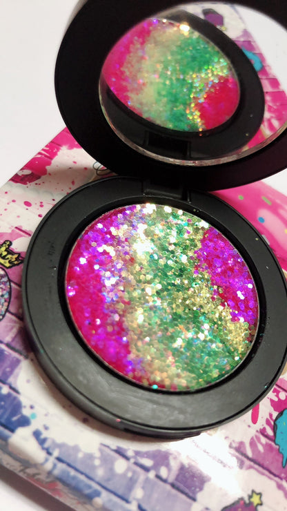 Inked Doll Cosmetics - *EDC (Electric Daisy Festival)* Metallic/Iridescent Duo Pressed Glitter!