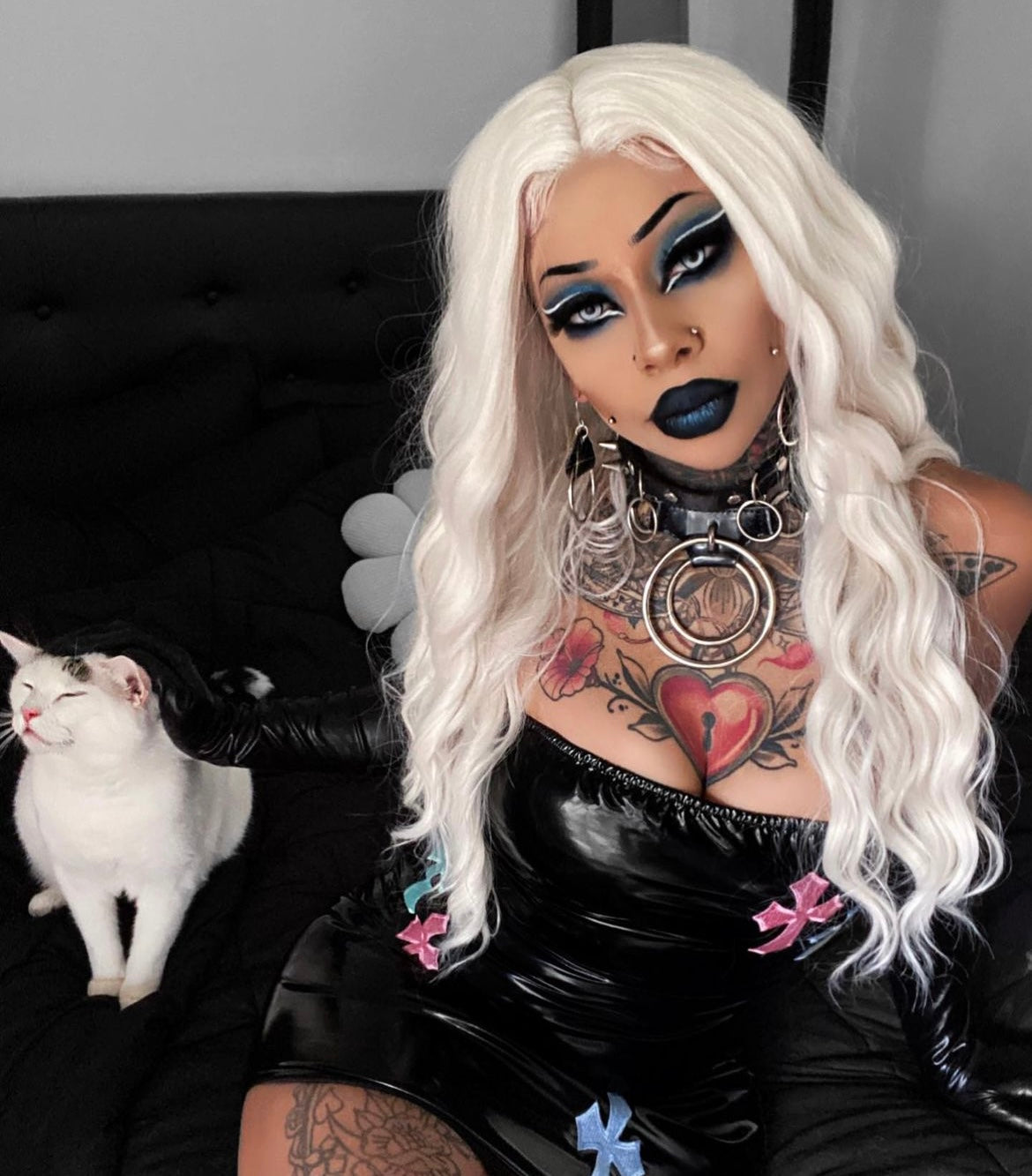 Inked Doll Cosmetics - (HUGE!) Monster Doll PURRSEPHONE & MEOWLODY *UV Neon Pastel* SPLIT LINER/FACE/BODY PAINT