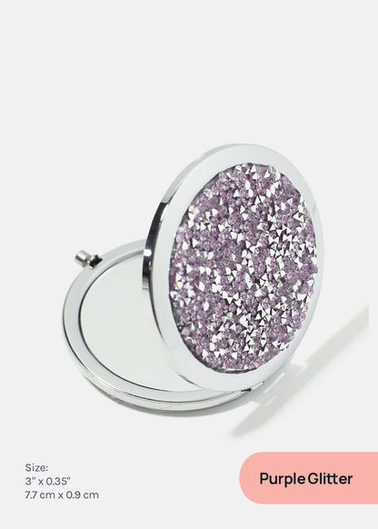 AOA A+ Magnifying Double-Sided Compact Mirror - Glitter