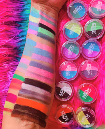 Inked Doll Cosmetics - (HUGE!) Monster Doll VENUS McFLYTRAP *UV Neon Pastel* SPLIT LINER/FACE/BODY PAINT
