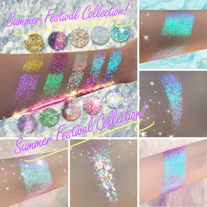 Inked Doll Cosmetics - MINTY WATERLILY *LMT EDT* Summer Festival Pressed Glitter