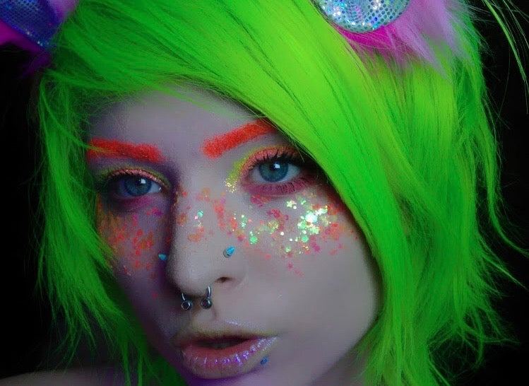 Inked Doll Cosmetics - LOUD LEMON "Rave Lites" (BLACKLITE UV REACTIVE POWDERS)