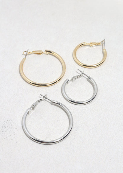 Classic Thick Hoop Earrings - 5mm