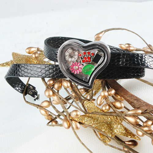 Black Harmonica Locket Charm