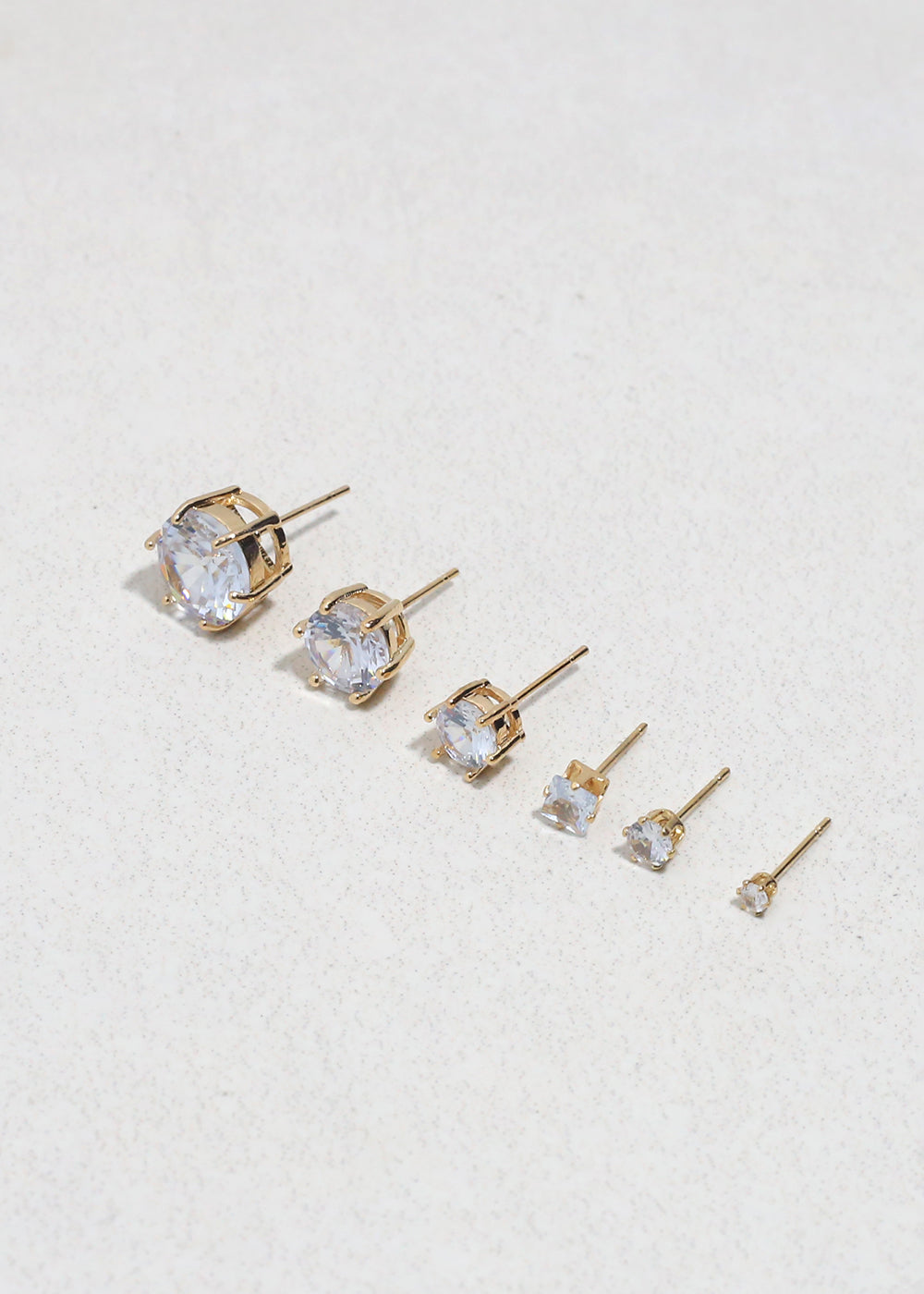 Classic Cubic Zirconia Stud Earrings - Silver