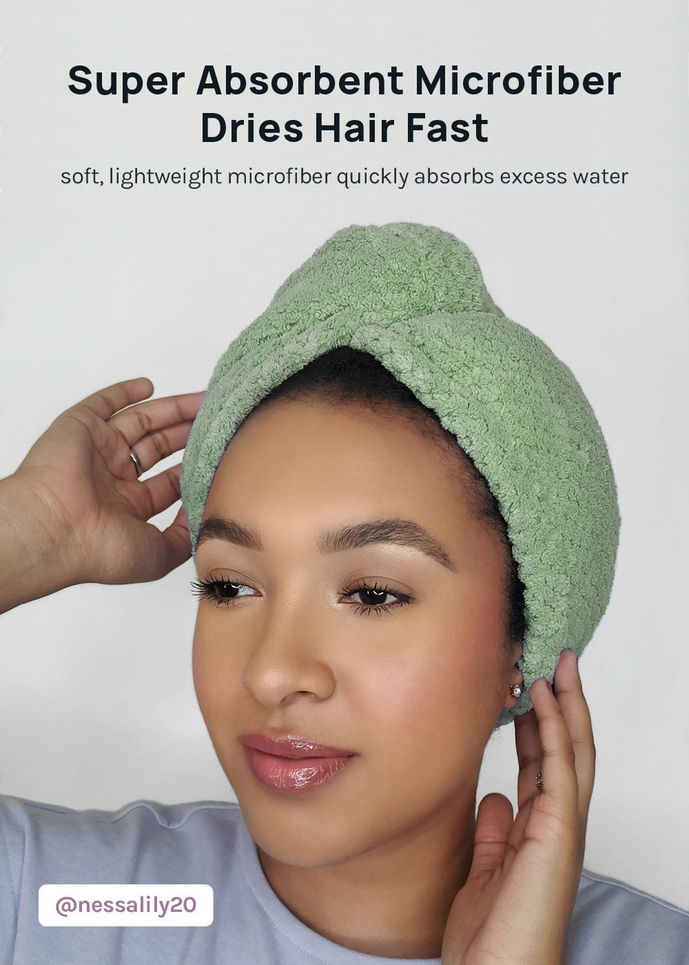 AOA Microfiber Hair Towel Turban
