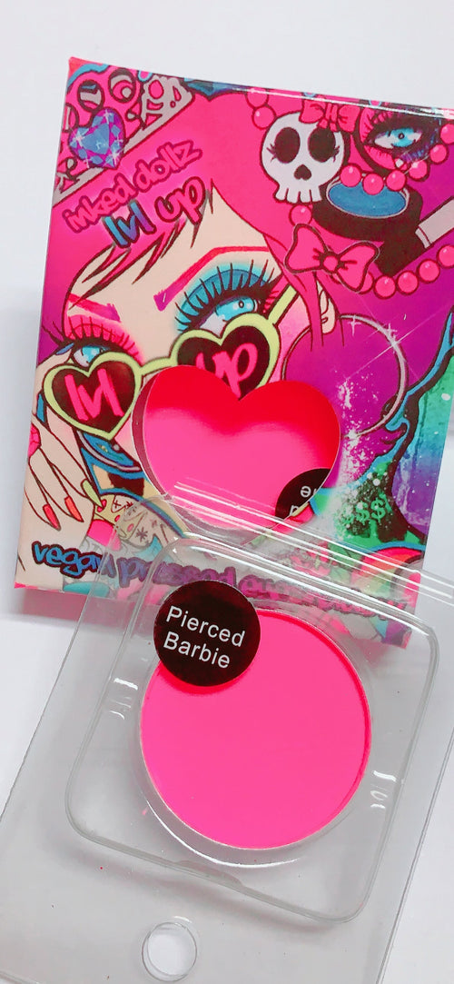 Inked Doll Cosmetics - *UV* PIERCED BARBIE (Barbie Pink) Pressed Eyeshadow Single