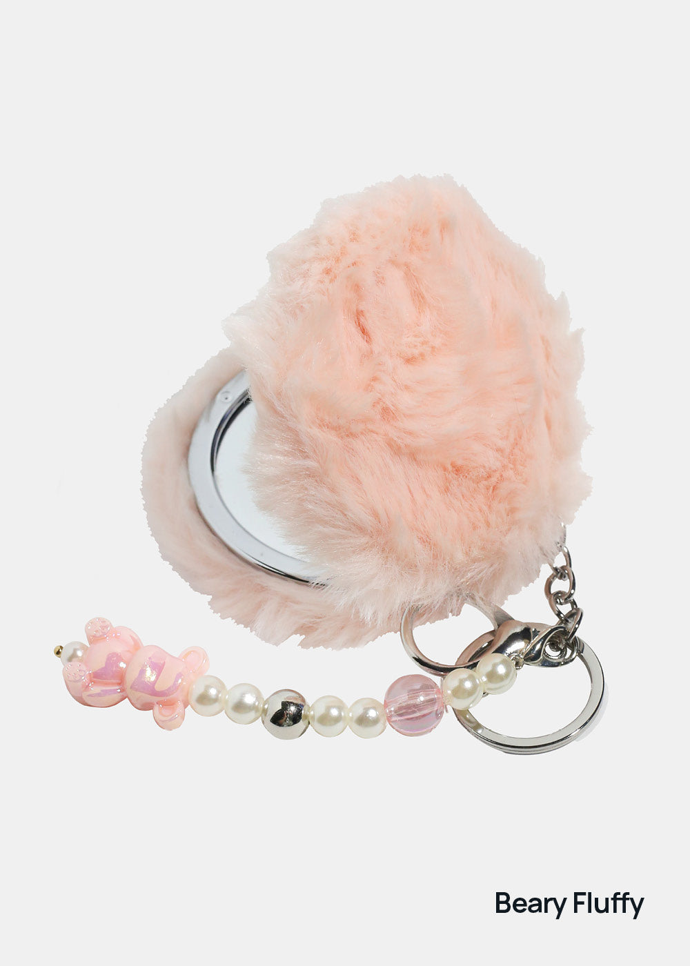 AOA Pro Double-Sided Compact Mirror – Fluffy Keychain