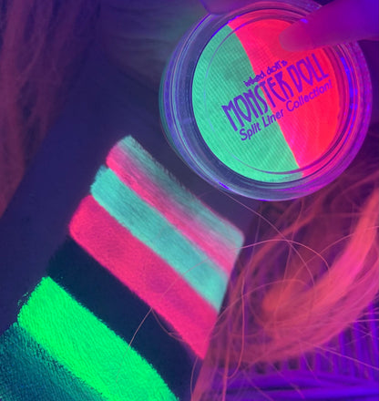 Inked Doll Cosmetics - (HUGE!) Monster Doll ROCHELLE GOYLE *UV Neon Pastel* SPLIT LINER/FACE/BODY PAINT!