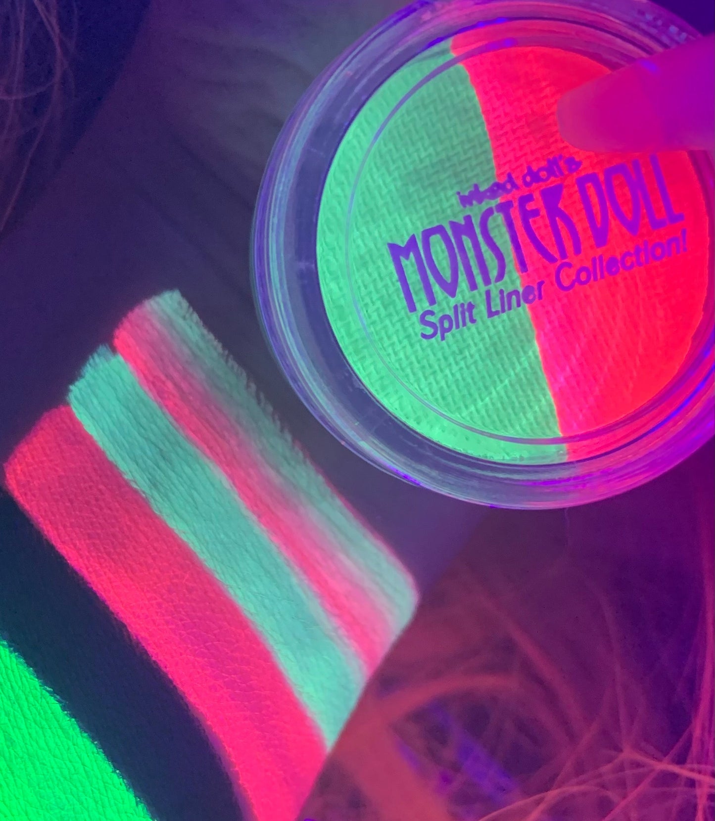 Inked Doll Cosmetics - (HUGE!) Monster Doll ROCHELLE GOYLE *UV Neon Pastel* SPLIT LINER/FACE/BODY PAINT!
