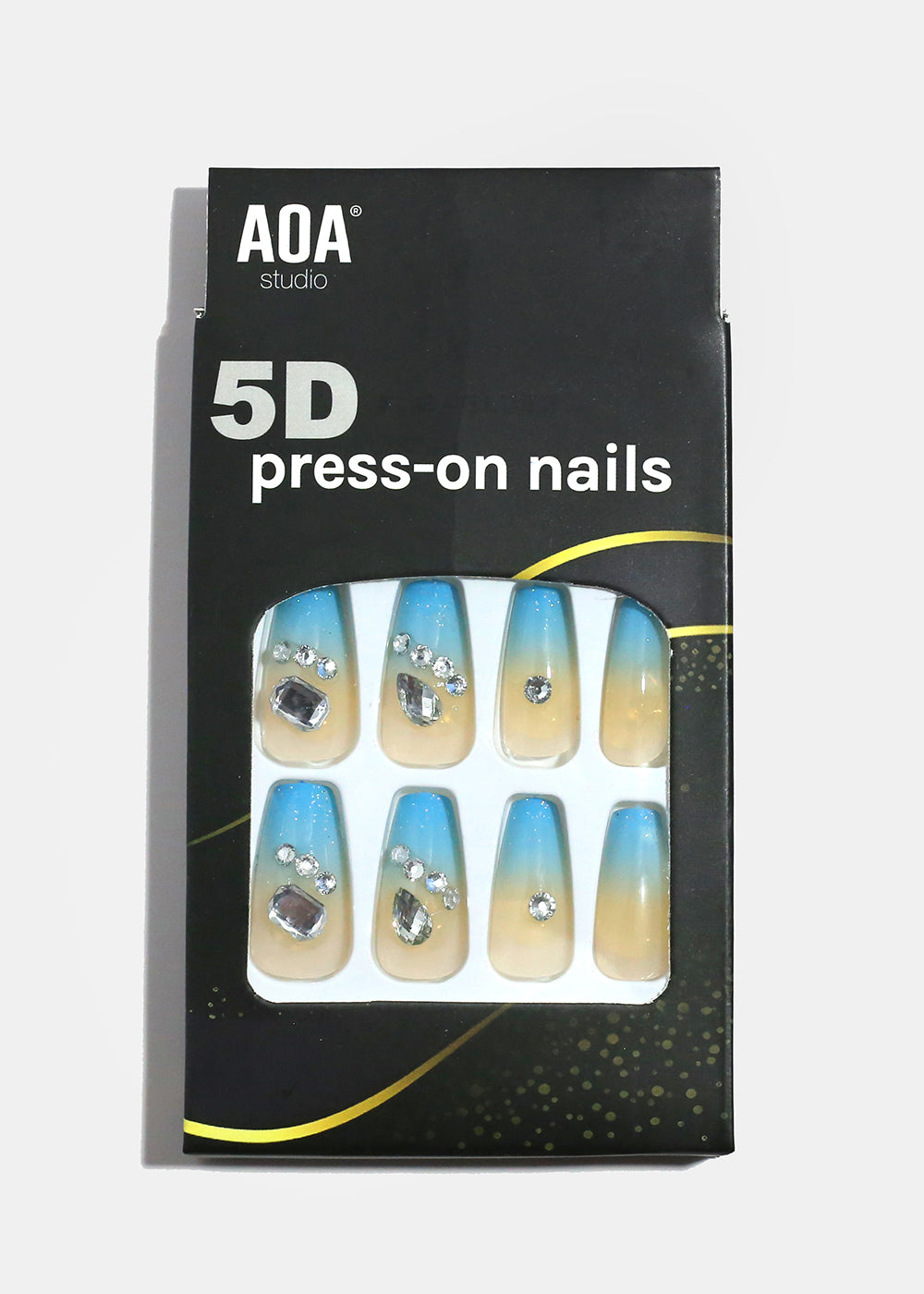 AOA Studio Coastal Glow 5D Rhinestone Press-On Nails