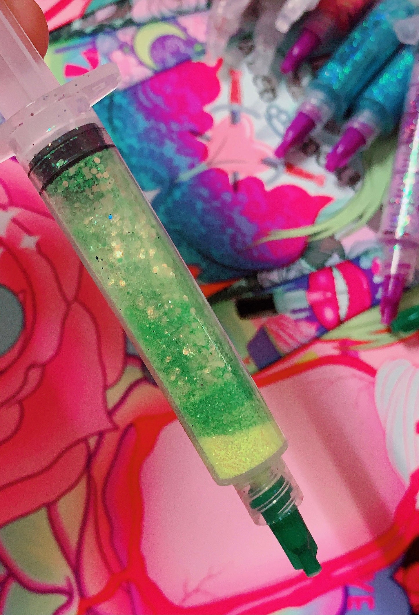 Inked Doll Cosmetics - LOST LANDS *UV* GlamDoll Glitter Syringe