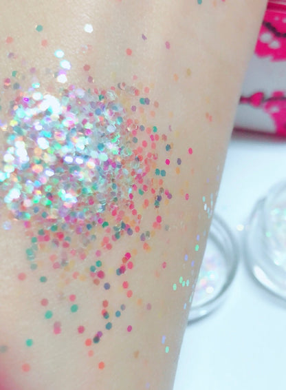 Inked Doll Cosmetics - UNICORN TRIP Chunky (Rainbow) Iridescent Glamdoll Glitter