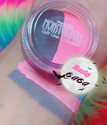 Inked Doll Cosmetics - (HUGE!) Monster Doll ZOMBY GAGA *UV Neon Pastel* SPLIT LINER/ FACE/ BODY PAINT