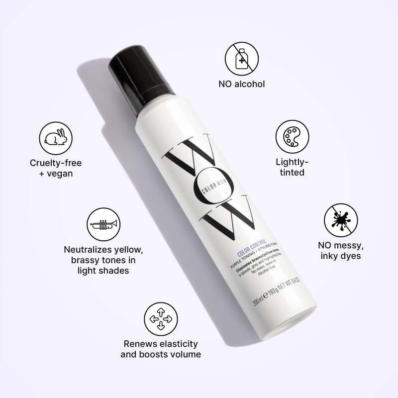 Color Wow Color Control Purple Toning + Styling Foam For Lightened Hair
