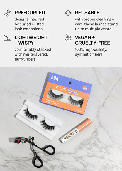 D-LUX Curl Premium Faux Mink Lashes - Dolores