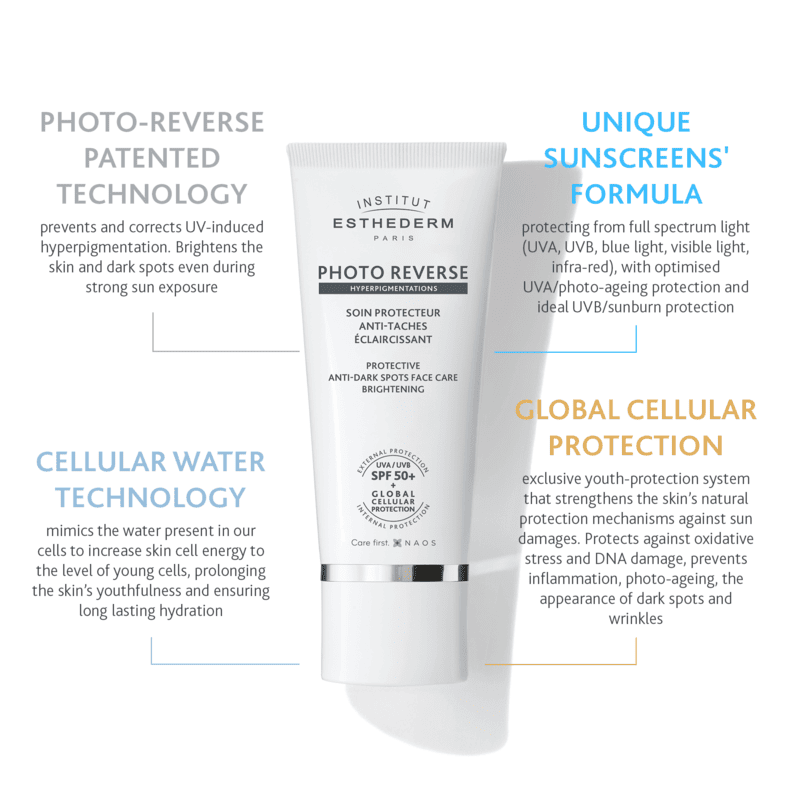 Institut Esthederm Photo Reverse Brightening Protective Anti-Dark Spots Face Care SPF 50+