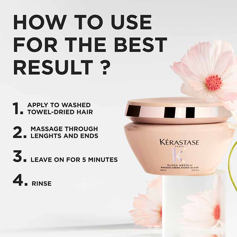 Kérastase Gloss Absolu Masque Crème Hydra-Glaze For Thick Frizzy Hair